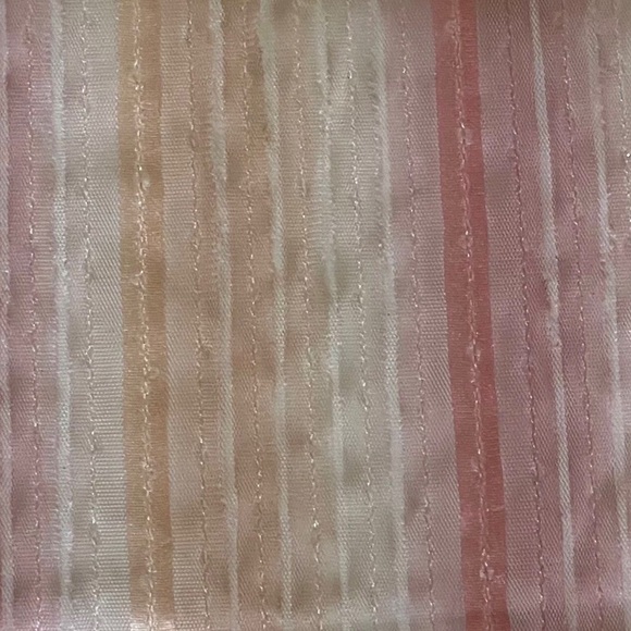 Poly Print Pink Multicolor Striped Sheer Fabric - Picture 2 of 3